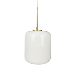 Silvia D20 Pendelleuchte, Opal/Messing